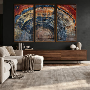 Abstract Tree Ring Wall Art Canvas Print