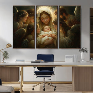 Mary Jesus Canvas Wall Art Print - Madonna and Child with