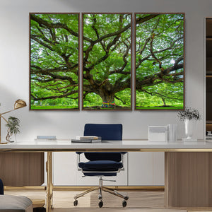 Oak Tree Wall Art Print, Forest Canvas Wall Art for Home and