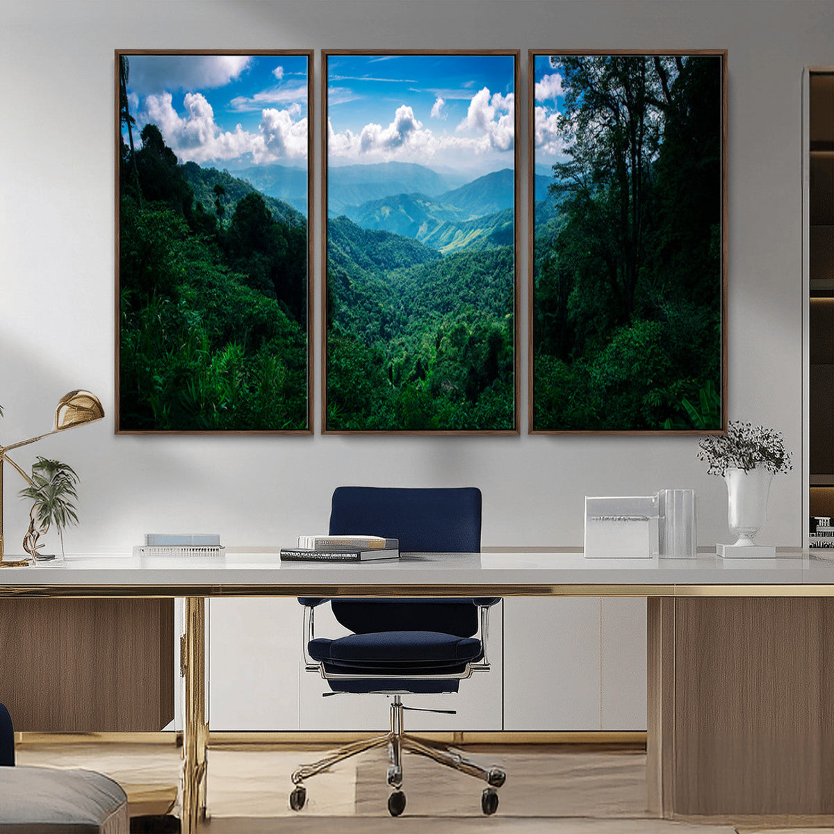 Tropical Jungle Wall Art Canvas Print – Framed Lush Valley