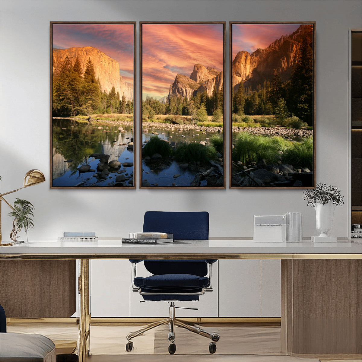 Yosemite Valley Wall Art, El Capitan Sunset Canvas Print,