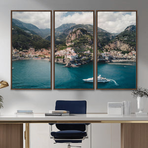 Amalfi Coast Wall Art – Framed Italian Seaside Canvas