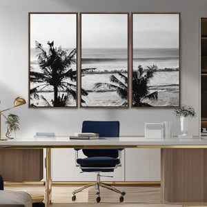Tropical Coastline Wall Art Canvas Print – Framed Palm Trees