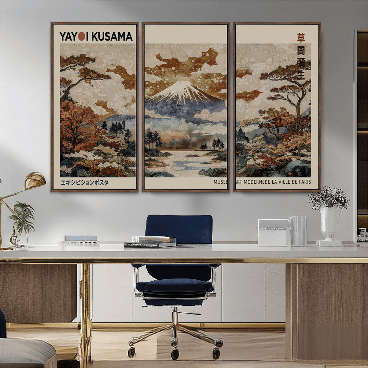 Yayoi Kusama Wall Art Canvas Print – Framed Modern Japanese