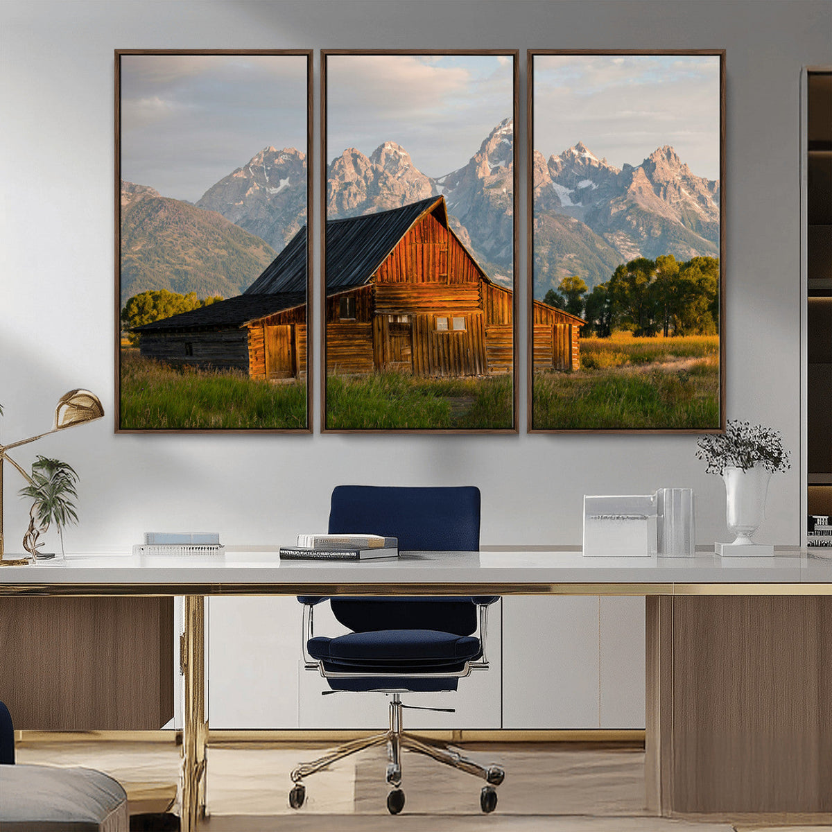 Rustic Barn Wall Art Canvas Print – Framed Grand Teton Park