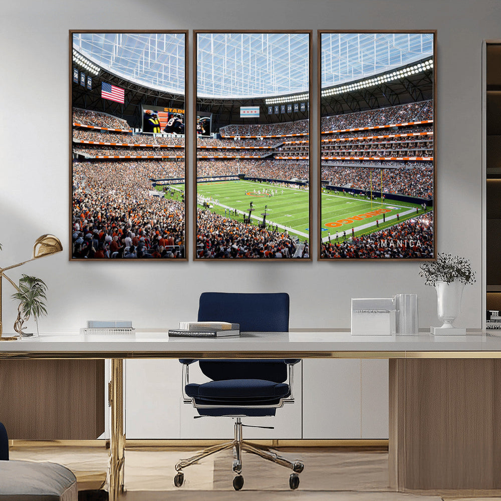 Chicago Bears Soldiers Field Wall Art Canvas Print – Framed