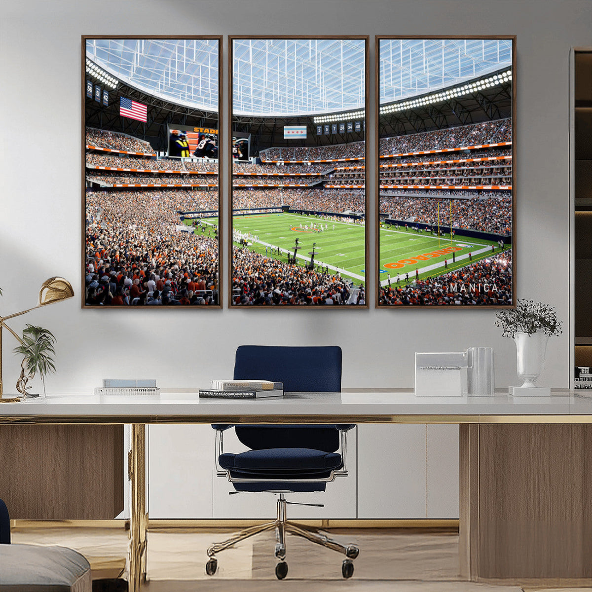 Chicago Bears Soldiers Field Wall Art Canvas Print – Framed