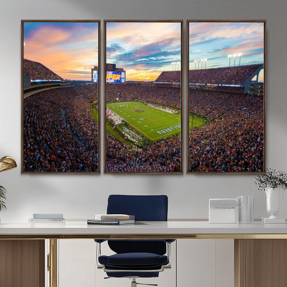 Jordan-Hare Stadium Wall Art Canvas Print, Football Stadium
