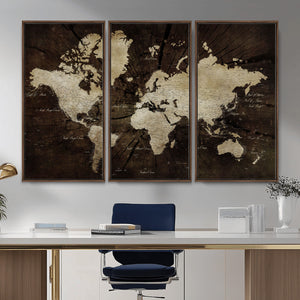 World Map Wall Art Canvas Print – Framed Travel Map Wall Art