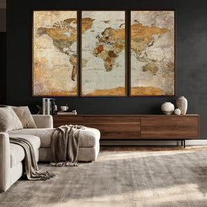 World Map Canvas Print – Detailed Map of the World Wall Art