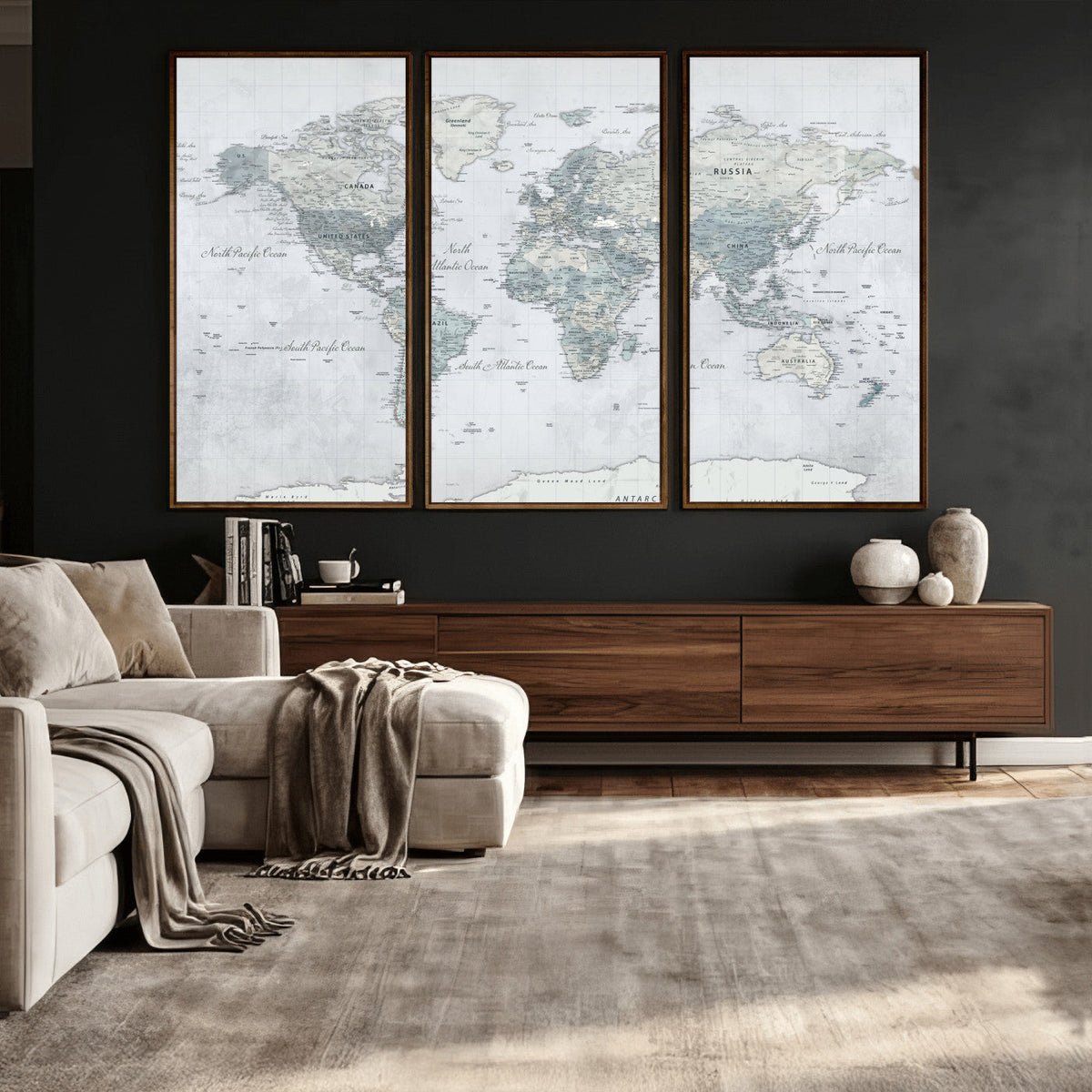 World Map Canvas Print – Detailed Map of the World Wall Art