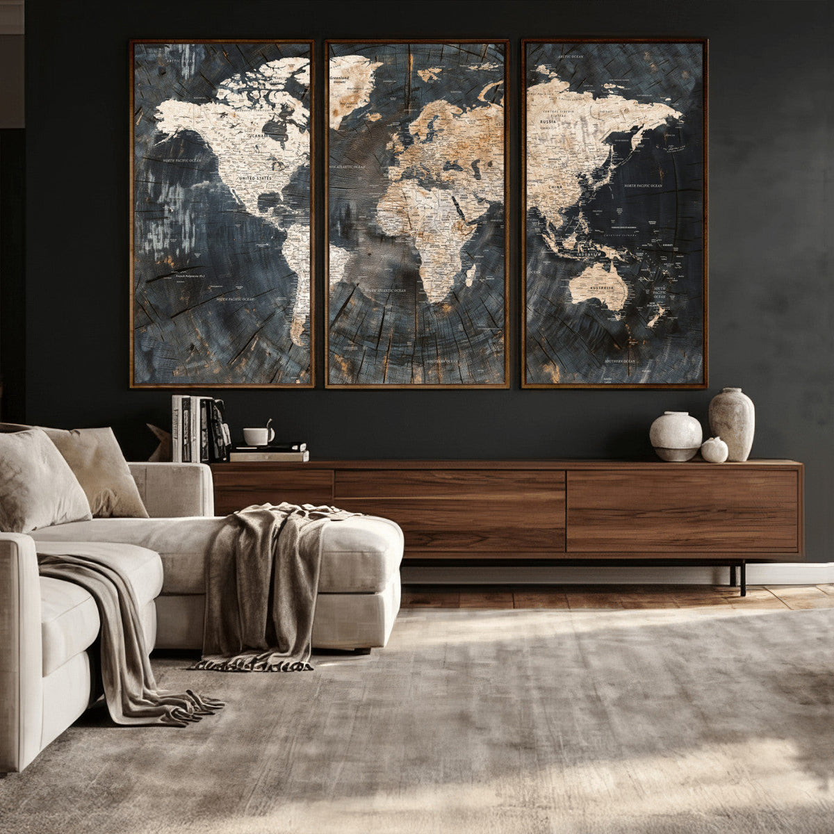 World Map Canvas Print – Detailed Map of the World Wall Art
