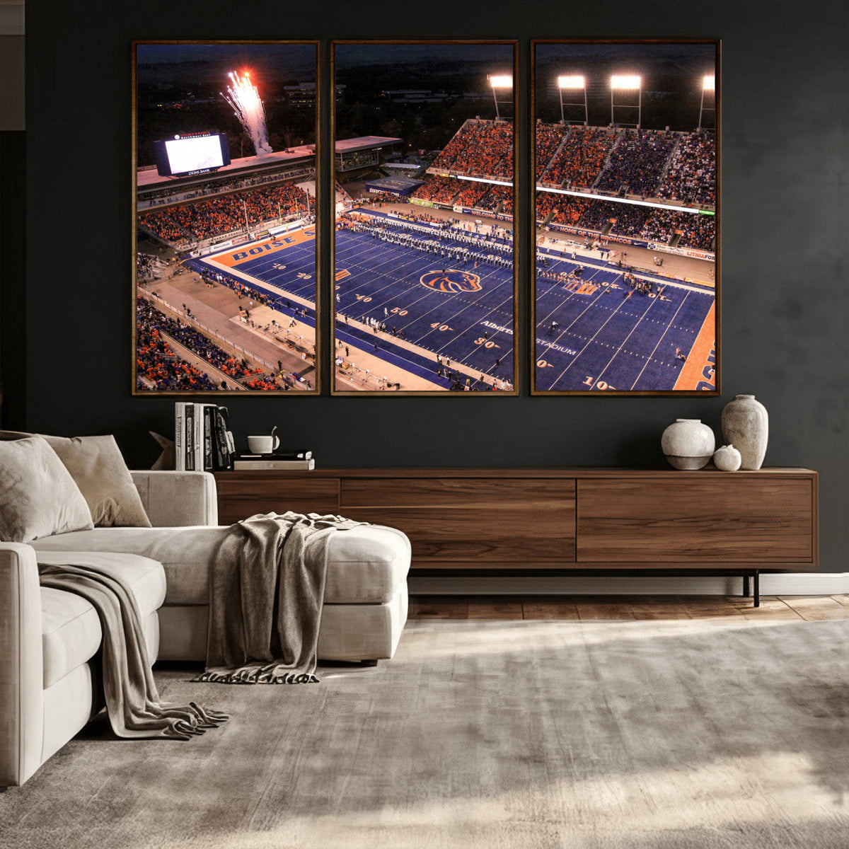 Boise State Stadium Large Wall Art Canvas Print for Living