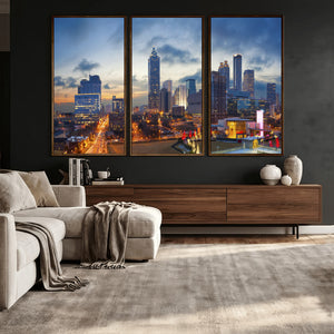 Atlanta Skyline Wall Art Canvas Print, Atlanta Downtown