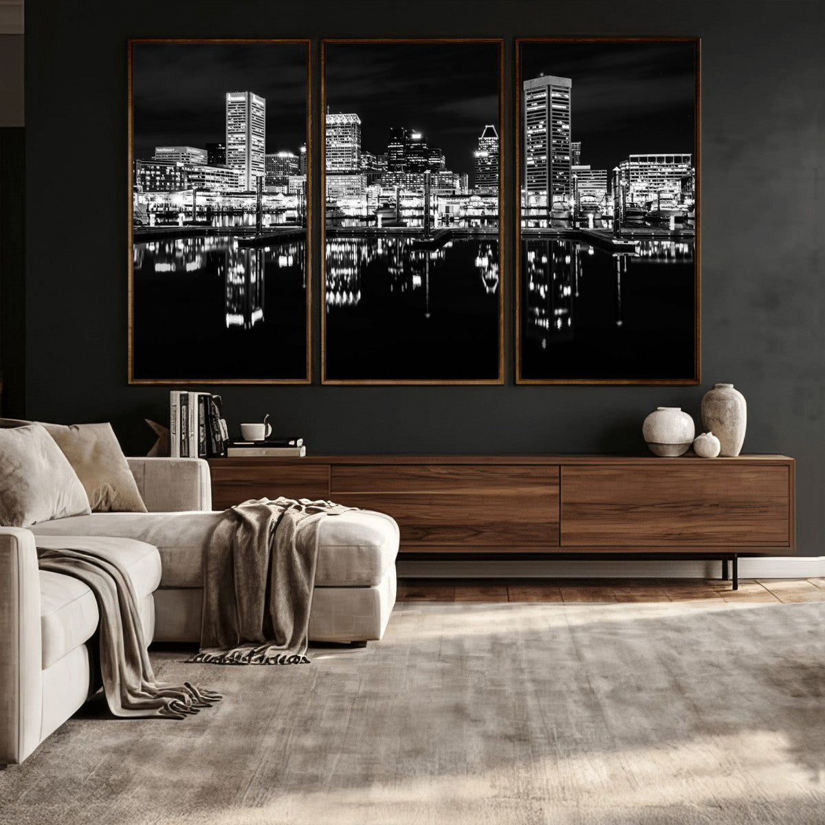 Baltimore Skyline Wall Art Canvas Print, Baltimore Downtown