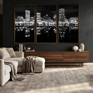 Baltimore Skyline Wall Art Canvas Print, Baltimore Downtown