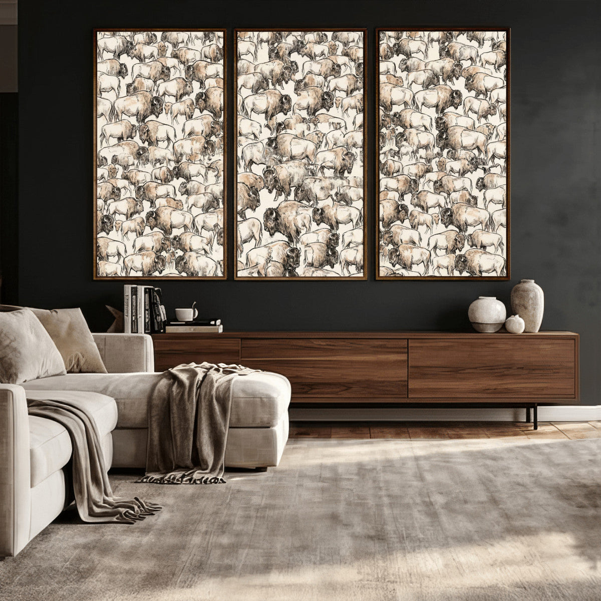 American Bison Canvas Print - Abstract Buffalo Wall Art
