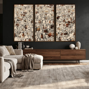 Abstract Longhorn Wall Art Canvas Print - Farm Animal