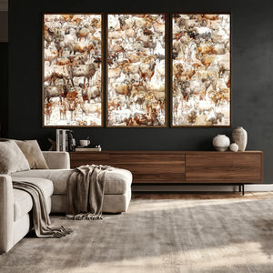 Farmhouse Bighorn Sheep Wall Art Canvas Print - Abstract
