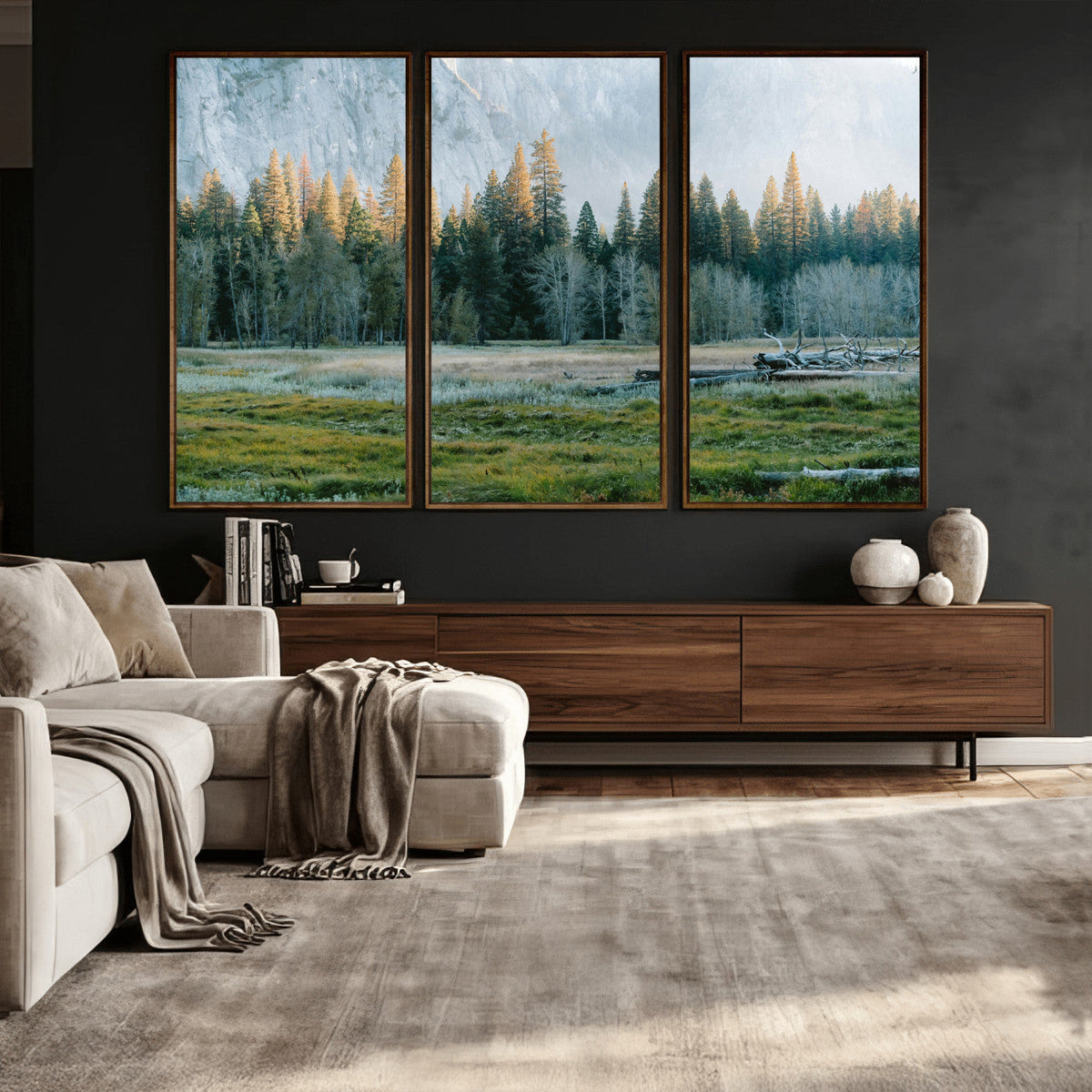 Forest Meadow Wall Art Canvas Print, Pine Tree Landscape