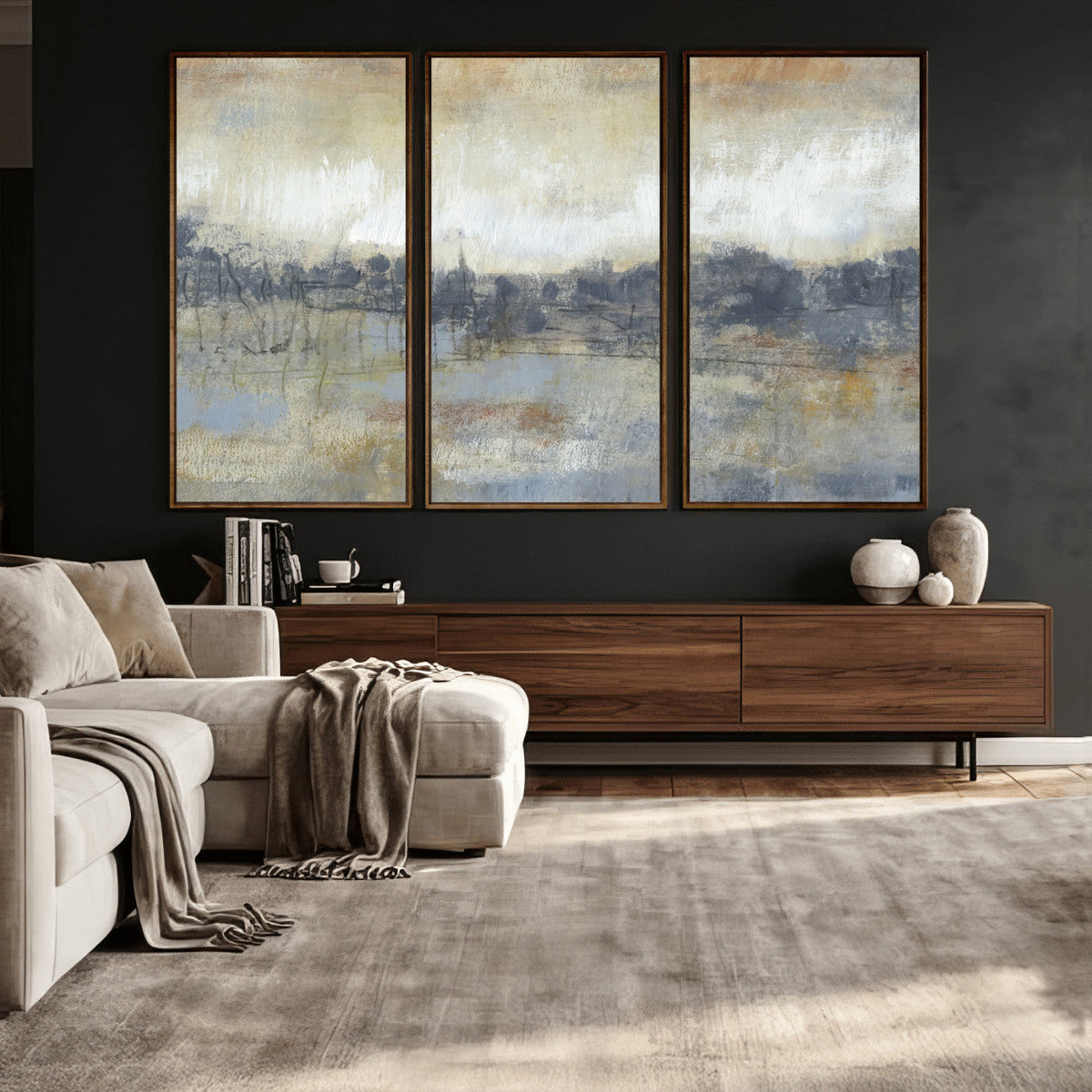 Abstract Neutral Landscape Painting Wall Art