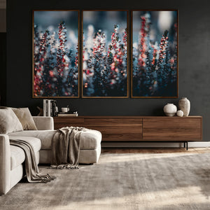 Winter Heather Wall Art Canvas Print, Frosted Floral Nature