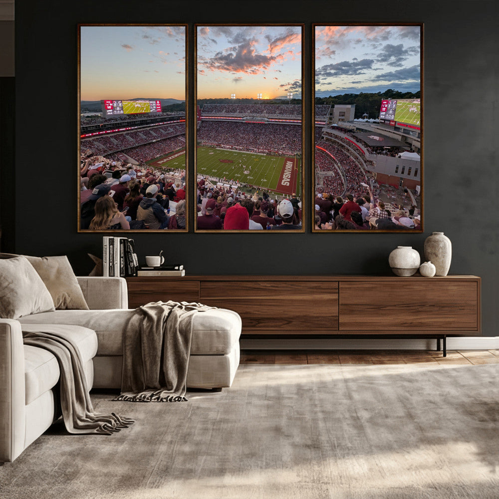 Donald W. Reynolds Razorback Stadium Wall Art Canvas Print –
