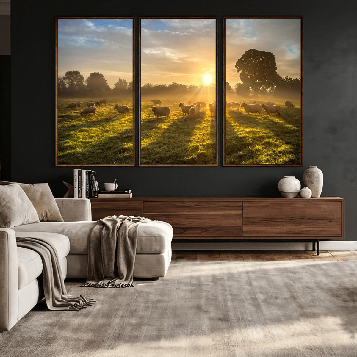 Sheep Wall Art Canvas Print – Rural Farm Animal Artwork