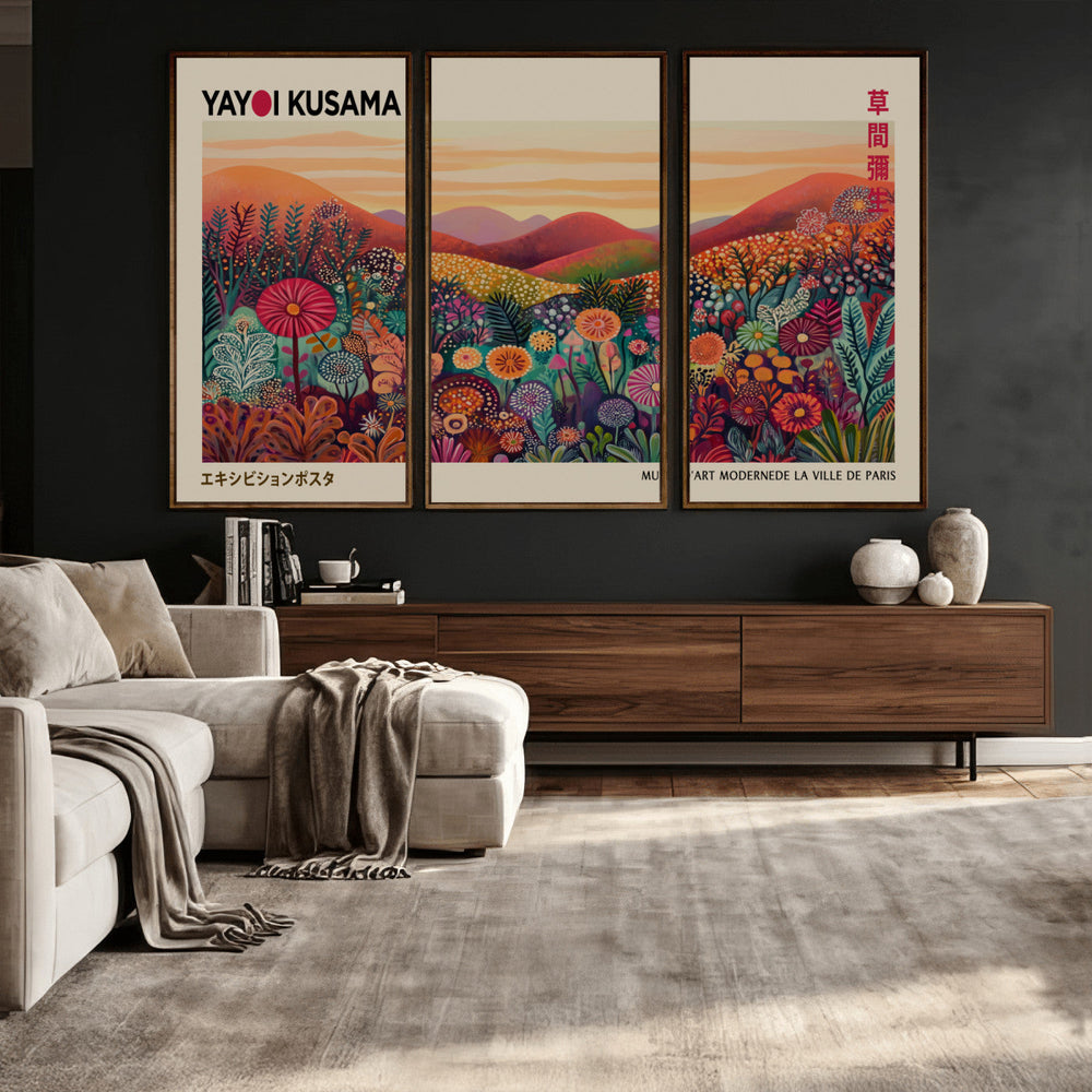 Yayoi Kusama Colorful Landscape Wall Art Canvas Print –
