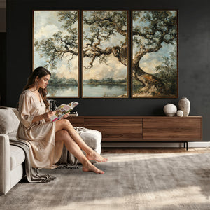 Old Oak Tree Canvas Wall Art, Turner Inspired Romantic