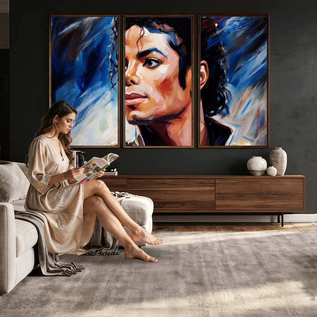 Abstract Michael Jackson Photo Wall Art Canvas Print