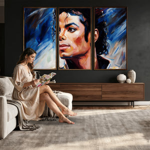Abstract Michael Jackson Photo Wall Art Canvas Print