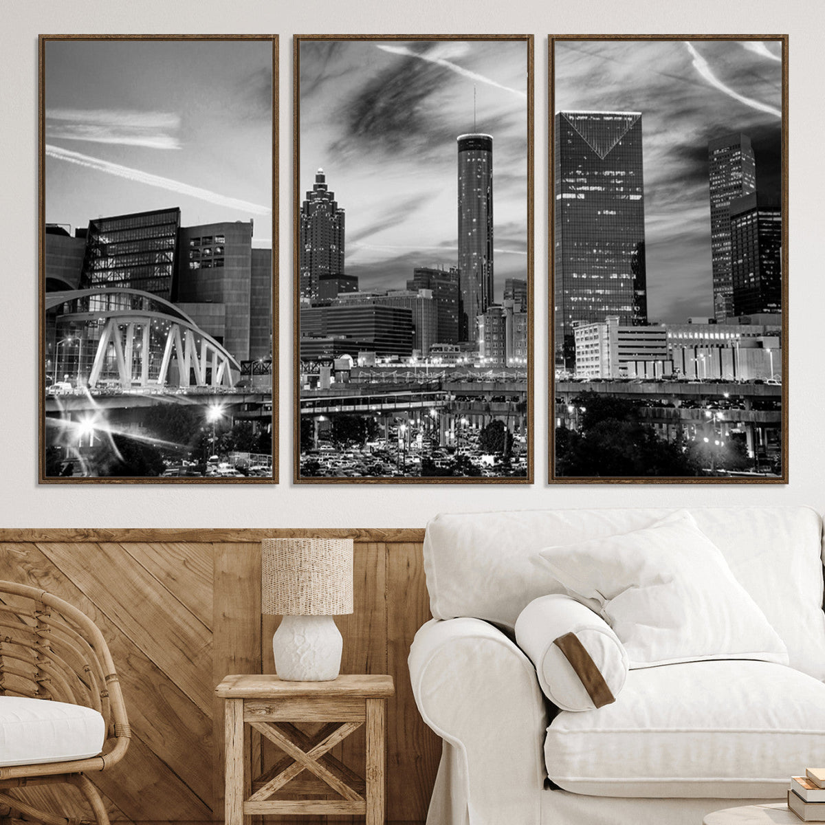 Black and White Atlanta Wall Art Canvas Print