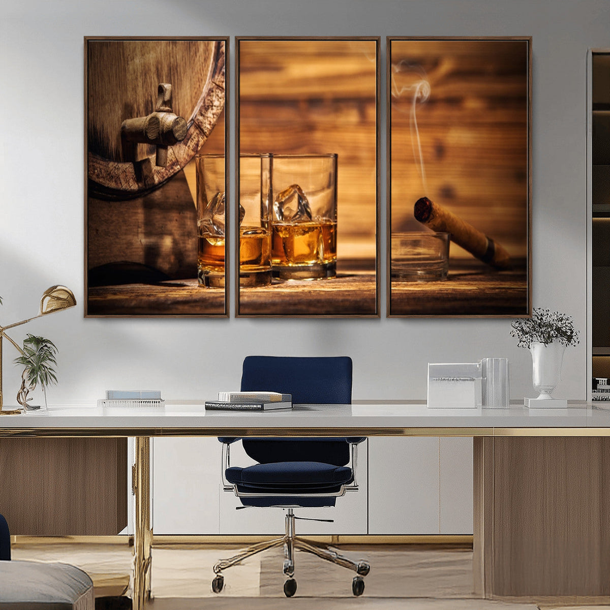 Rustic Whiskey and Barrel Canvas Print
