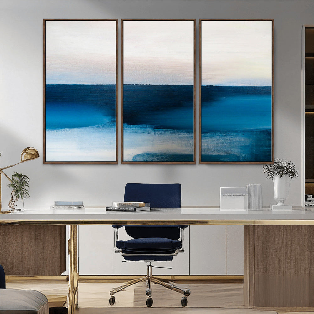 Dark Blue Abstract Wall Art Canvas Print
