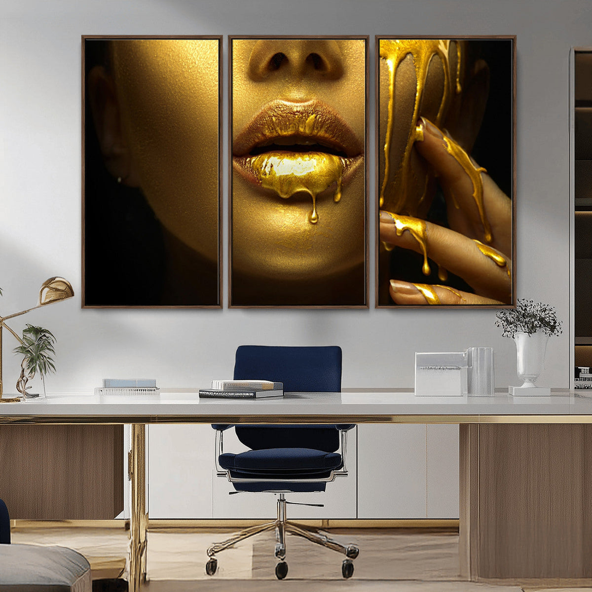 Gold and Women Wall Art Canvas Print