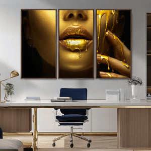 Gold and Women Wall Art Canvas Print