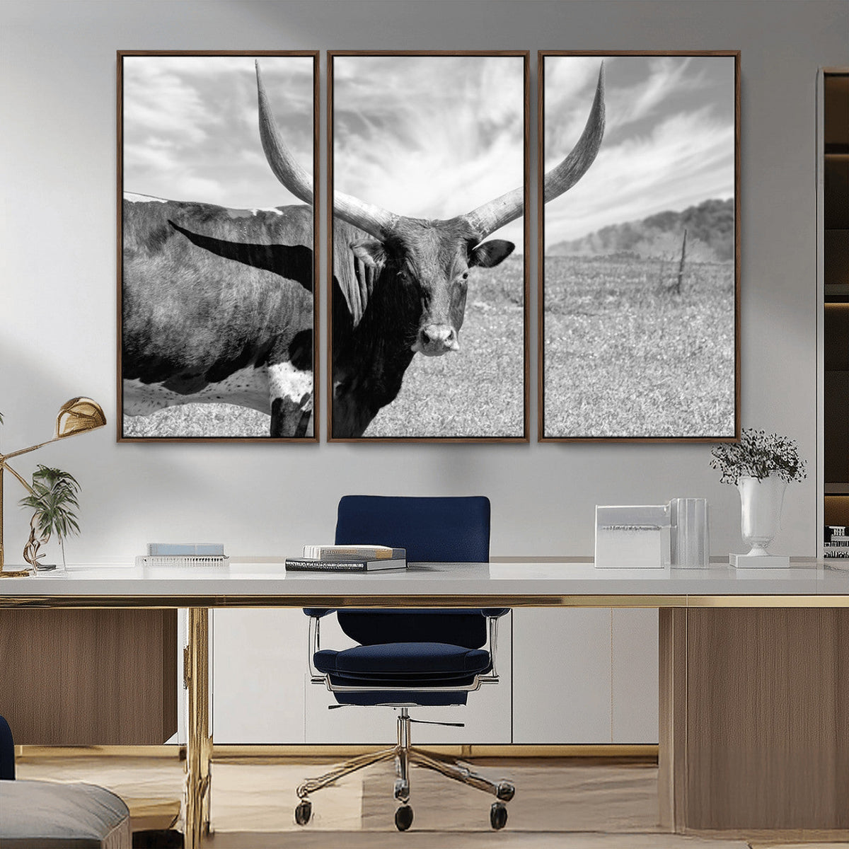 Cattle Wall Art Longhorn Cow Canvas Print