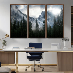 Yosemite National Park El Capitan Foggy Mountain Wall Art |