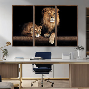 Lion Canvas Wall Art – Majestic Animal Print Artwork for