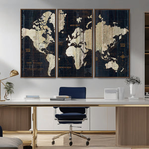 World Map Canvas Print – Detailed Map of the World Wall Art