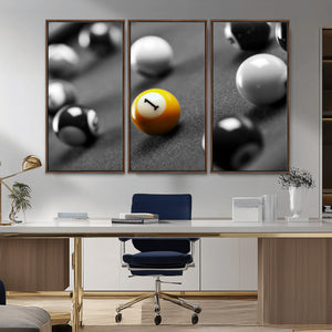 Wall Art Pool Table and Balls Canvas Print
