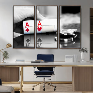 Aces Poker Art Poker Game Wall Art Canvas Print