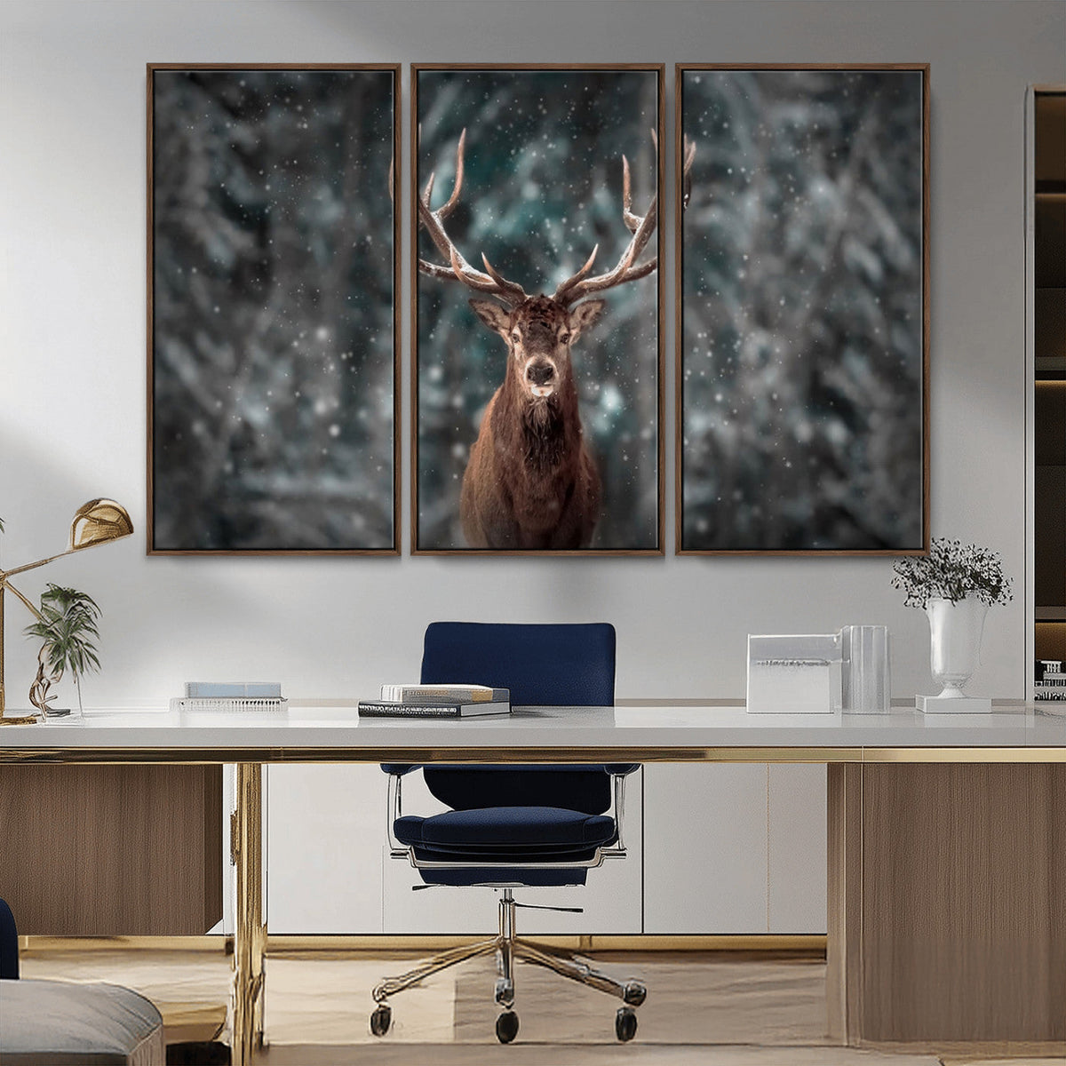 Wall Art Deer Art Animal Canvas, Framed Wall Art Deer Canvas