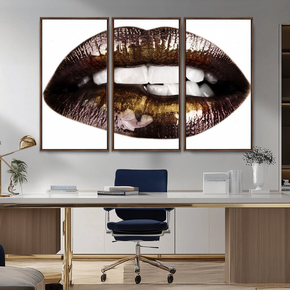 Close Up Lips Wall Art Canvas Print