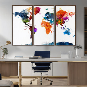 World Map Canvas Print – Detailed Map of the World Wall Art