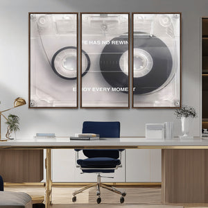 Vintage Cassette Tape Canvas Wall Art - Inspirational 'Life