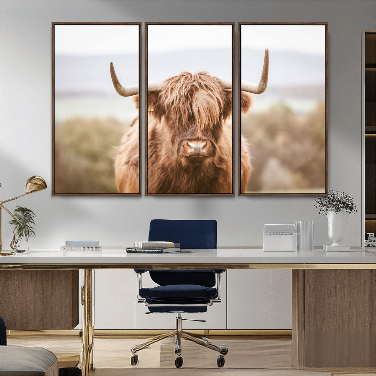 Scottish Serene Highland Cow Canvas Wall Art – Serene