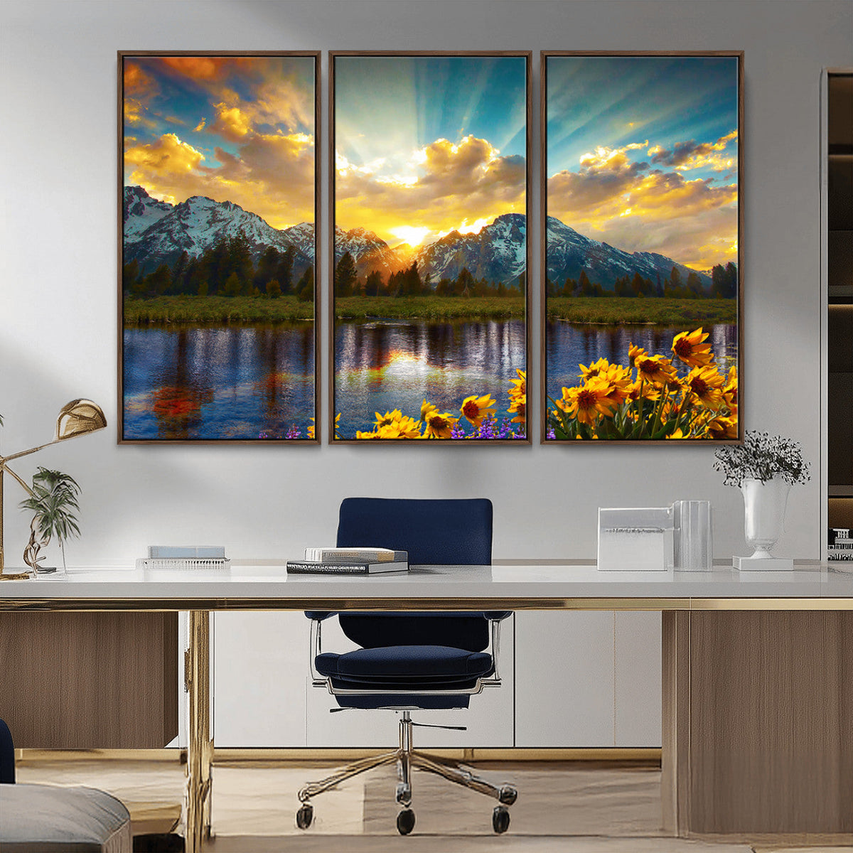 Grand Teton Park Sunrise Wall Art – Vibrant Landscape Canvas