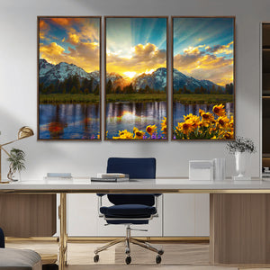 Grand Teton Park Sunrise Wall Art – Vibrant Landscape Canvas